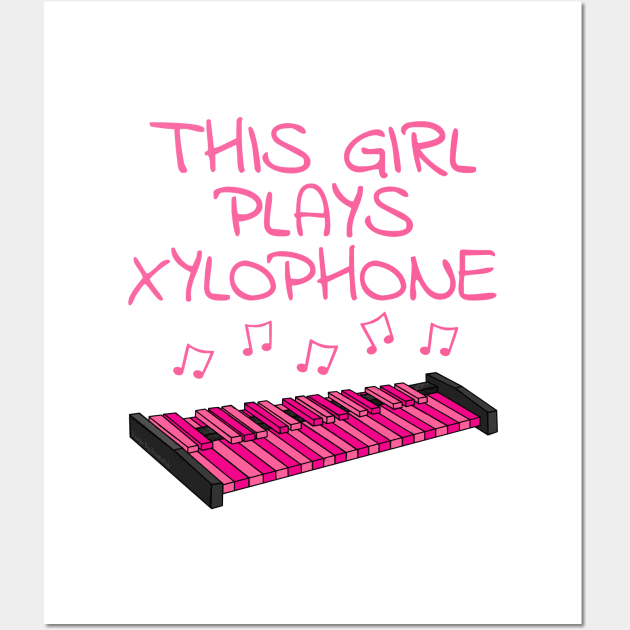 This Girl Plays Xylophone, Female Xylophonist, Percussionist Musician Wall Art by doodlerob